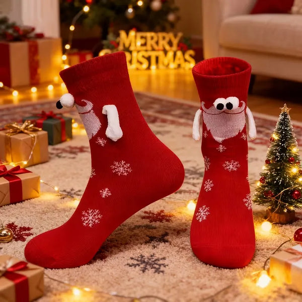 Viral "Holding Hands" Magnetic Christmas Socks (Red & Green Set)