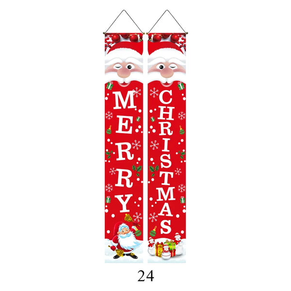 A Pair of Christmas Banners for Holidays: Suitable for Home, Party, or Garden Decoration -180cm/70.8 Inches X 30cm/11.8 Inches
