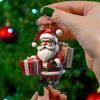 2d Acrylic Winter Decorative Hanging Cartoon Santa Claus Bicycle Gifts Christmas Pendants Christmas Tree Decoration