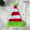 Splicing Christmas Santa Hat Xmas Long Plush Holiday Red Hat For Woman And Man