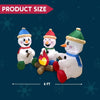 6 FT Long Christmas Inflatable Snowman with Campfire 3 Pack Small Snowman with Built-in LEDs Christmas Blow Up Yard Decoration