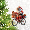 2d Acrylic Winter Decorative Hanging Cartoon Santa Claus Bicycle Gifts Christmas Pendants Christmas Tree Decoration