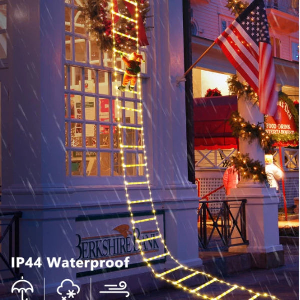 1.5/3M Christmas Decoration LED Santa Claus Climbing Ladder Light USB Plug 8 Flashing Modes