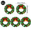 5Pcs Christmas Balloons Red Green Bow Bell Wreath Hanging Christmas Ball Foil Balloons Xmas Party Holiday Celebration Decoration