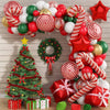 137PCS Christmas Balloon Set Candy Cane Aluminum Film