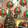 5Pcs Christmas Balloons Red Green Bow Bell Wreath Hanging Christmas Ball Foil Balloons Xmas Party Holiday Celebration Decoration