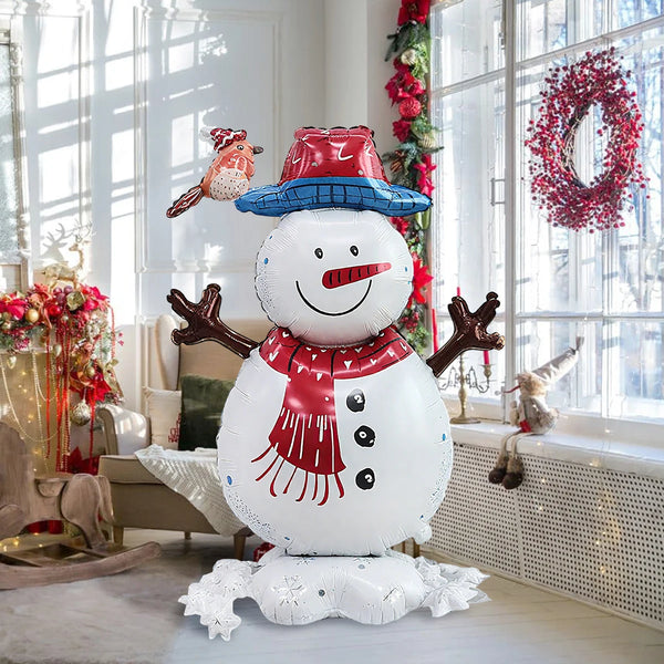 1pc standing Christmas snowman balloon for Christmas theme party decorations, winter snowman holiday balloon decorations