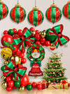 5Pcs Christmas Balloons Red Green Bow Bell Wreath Hanging Christmas Ball Foil Balloons Xmas Party Holiday Celebration Decoration