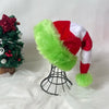 Splicing Christmas Santa Hat Xmas Long Plush Holiday Red Hat For Woman And Man