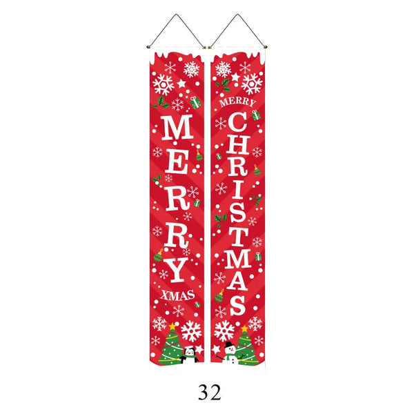 A Pair of Christmas Banners for Holidays: Suitable for Home, Party, or Garden Decoration -180cm/70.8 Inches X 30cm/11.8 Inches