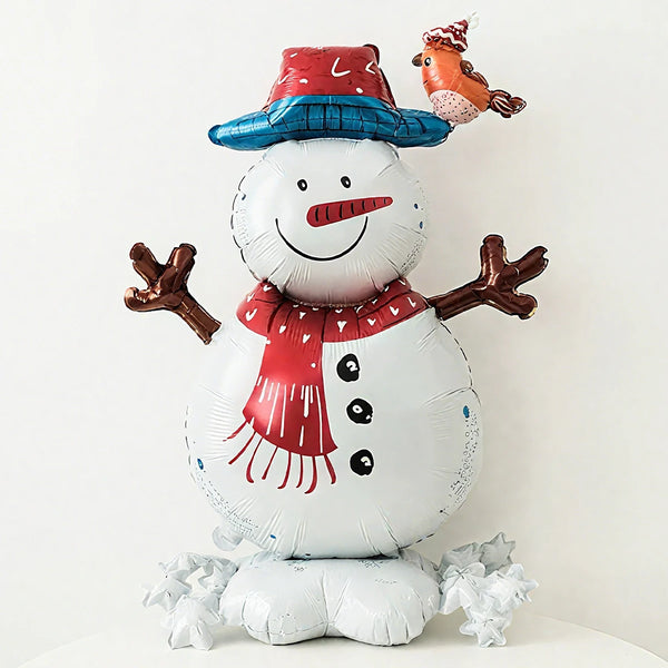 1pc standing Christmas snowman balloon for Christmas theme party decorations, winter snowman holiday balloon decorations