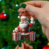 2d Acrylic Winter Decorative Hanging Cartoon Santa Claus Bicycle Gifts Christmas Pendants Christmas Tree Decoration