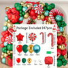 137PCS Christmas Balloon Set Candy Cane Aluminum Film