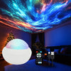 1PC Star Projector Night Light - USB Powered Galaxy Lamp with Remote Water Ripple & RGB Color Changing for Home Decor