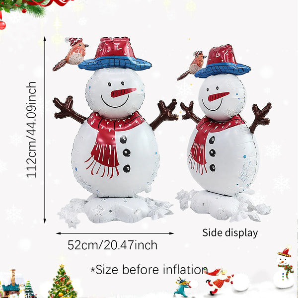 1pc standing Christmas snowman balloon for Christmas theme party decorations, winter snowman holiday balloon decorations