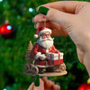 2d Acrylic Winter Decorative Hanging Cartoon Santa Claus Bicycle Gifts Christmas Pendants Christmas Tree Decoration