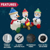 6 FT Long Christmas Inflatable Snowman with Campfire 3 Pack Small Snowman with Built-in LEDs Christmas Blow Up Yard Decoration