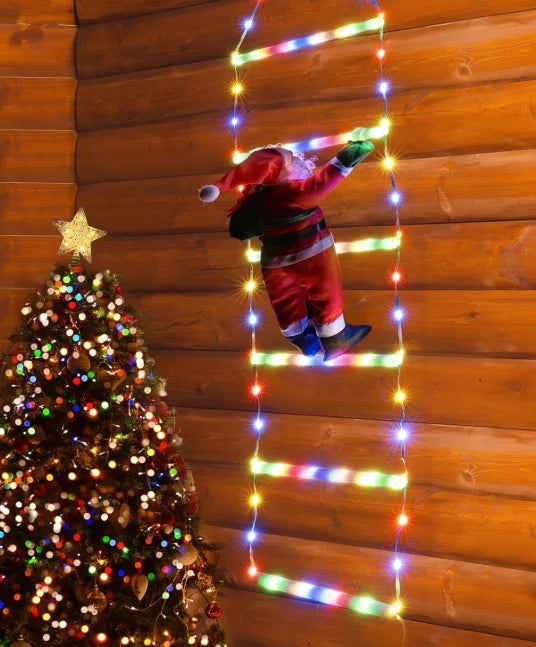 1.5/3M Christmas Decoration LED Santa Claus Climbing Ladder Light USB Plug 8 Flashing Modes