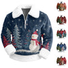 Cartoon Christmas Pattern Hoodie Men'S Long Sleeved Casual Collared Sweatshirt Christmas Party Costumes Navidad